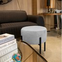 Ver imagem 2 de Kit 4 Puffs Iron Suede Base Metálica Preto - Cinza