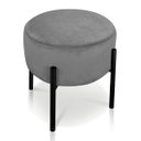 Ver imagem 3 de Kit 4 Puffs Iron Suede Base Metálica Preto - Grafite