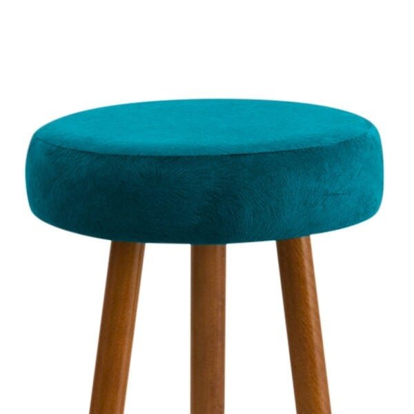 Banqueta Rubi Suede Azul Turquesa - D'Rossi - 2