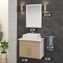 Ver imagem 2 de Conjunto Cairo Mdf Gabinete de Banheiro com Pia e Espelheira