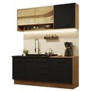 Ver imagem 1 de Cozinha Completa Madesa Agata 180002 Com Armário E Balcão (sem Tampo E Pia) - Rustic/preto