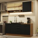 Ver imagem 5 de Cozinha Completa Madesa Agata 180002 Com Armário E Balcão (sem Tampo E Pia) - Rustic/preto