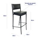 Ver imagem 4 de Jogo de Mesa Luna Bistrô Cor Preta Altura 92cm Vidro 60cm e 2 Banquetas Empilhável Altura 65cm Assen