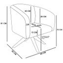 Ver imagem 7 de Poltrona Giratória Stella Corano Nozes com Linho Base Madeira MA30 D'Rossi - Cinza A26