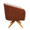 Ver imagem 3 de Poltrona Giratória Stella Corano Nozes com Linho Base Madeira MA30 D'Rossi - Bege A27