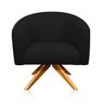 Poltrona Giratória Stella Corano Nozes com Linho Base Madeira MA30 D'Rossi - Preto A79 - 2