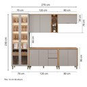 Ver imagem 2 de Cozinha Modulada Allure Linea Brasil 5 Peças A02m4 Jequitiba/gris Fosco