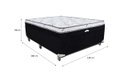 Ver imagem 3 de Cama Box Casal Baú Conjugada Suede Preto 138x188x56