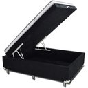 Ver imagem 1 de Cama Box Casal Baú Conjugada Suede Preto 138x188x56