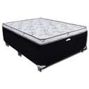 Ver imagem 2 de Cama Box Casal Baú Conjugada Suede Preto 138x188x56