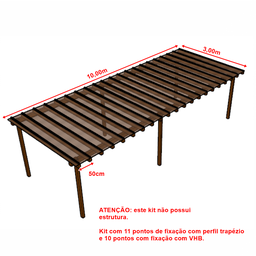 Cobertura Policarbonato Alveolar 10,00m x 3,00m Bronze 4mm - 4