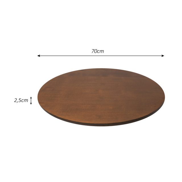 Prato Giratório Sobrepor Servir Mesa de Jantar Castanho 70 Cm - 6