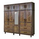 Ver imagem 2 de Guarda-roupa Casal Suécia Madeira Maciça 10 Portas 4 Gavetas com Espelho Imbuia - Pnr Móveis