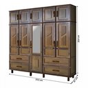 Ver imagem 4 de Guarda-roupa Casal Suécia Madeira Maciça 10 Portas 4 Gavetas com Espelho Imbuia - Pnr Móveis