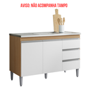 Ver imagem 2 de Balcão de Cozinha Gabinete 120cm Andréia sem Tampo Ajl Móveis:amêndoa Branco