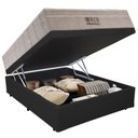 Ver imagem 6 de Cama Baú Casal Sintético + Colchão Casal Ortobom Airtech Molas SpringPocket (65x138x188) Cinza