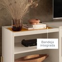 Ver mais imagens de Rack para TV até 60 Polegadas Bandeja Integrada 2 Portas Pés em Dourado 189,5cm Maré Branco