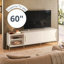 Ver imagem 7 de Rack para TV até 60 Polegadas Bandeja Integrada 2 Portas Pés em Dourado 189,5cm Maré Branco