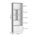 Ver imagem 3 de Estante Livreiro 4 Prateleiras 180x60 B37 Branco Novam