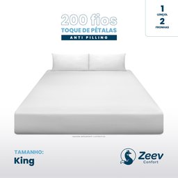 Jogo de Lençol 200 Fios 3 Peças Toque de Pétalas Queen - 2