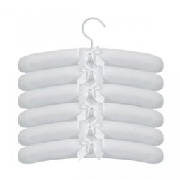 Kit Cabide 100% Algodão para Roupinha de Bebê Branco Piquet - 12 Unidades - 1