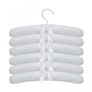 Kit Cabide 100% Algodão para Roupinha de Bebê Branco Piquet - 12 Unidades
