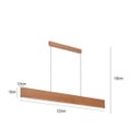 Ver imagem 3 de Luminária Pendente Retangular LED 18w 130cm Madeira Castanho Madelustre