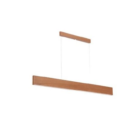 Luminária Pendente Retangular LED 18w 130cm Madeira Castanho Madelustre