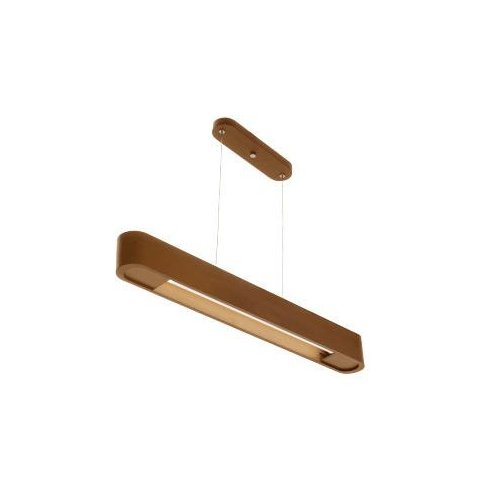 Luminária Pendente 1Lâmp Retangular 68cm Madeira Castanho Madelustre