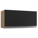 Ver imagem 1 de Armario Aereo Basculante 60cm Andreia Amendoa Preto Reajl Moveis