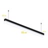 Luminária Led Linear Pendente Perfil 35x35mm 1 Metro 24w - Branco - 2700k - 3