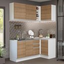 Ver imagem 1 de Armário de Cozinha Compacta de Canto 269cm Branco/Rustic Glamy Madesa 01