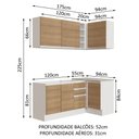 Ver imagem 4 de Armário de Cozinha Compacta de Canto 269cm Branco/Rustic Glamy Madesa 01