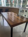 Ver imagem 5 de Mesa de Alumínio 150cm com Tampo Ripado de Madeira