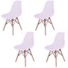 Kit 4 Cadeiras Design Charles Eames Eiffel Furadinha Cor: Branca - 1