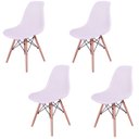 Ver imagem 1 de Kit 4 Cadeiras Design Charles Eames Eiffel Furadinha Cor: Branca