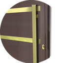 Ver imagem 3 de Porta Pivotante Lamb.Miraggio c/Puxador D. Sup.Marrom Corten Dourado 120 Brimak