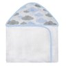 Toalha Estampada com Capuz para Bebê 100 Algodão - Chuva Azul - 1