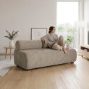 Ver imagem 3 de Sofá 3 Lugares Orgânico para Sala Base Fixa Nara Suede D03 - D'Rossi