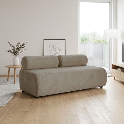 Sofá 3 Lugares Orgânico para Sala Base Fixa Nara Suede D03 - D'Rossi