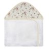 Toalha Estampada com Capuz para Bebê 100 Algodão - Floral Ferrugem - 1