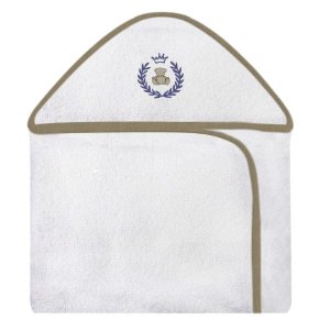 Toalha Bordada com Capuz para Bebê 100 Algodão - Thed Azul Marinho