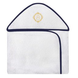 Toalha Bordada com Capuz para Bebê 100 Algodão - Urso Arabesco Dourado - 1