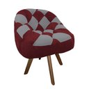 Ver imagem 2 de Poltrona Paloma Escritório Sala Giratória Madeira Suede Vinho e Suede Cinza - Dominic Decor