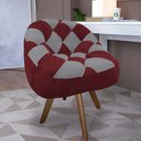 Ver imagem 1 de Poltrona Paloma Escritório Sala Giratória Madeira Suede Vinho e Suede Cinza - Dominic Decor