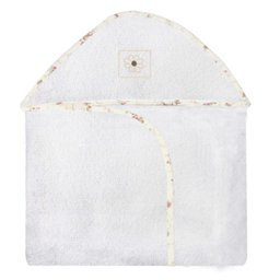 Toalha Bordada com Capuz para Bebê 100 Algodão - Floral Ferrugem - 1
