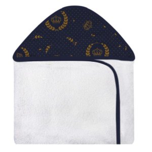 Toalha Estampada com Capuz para Bebê 100 Algodão - Nobreza Marinho