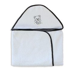 Toalha Bordada com Capuz para Bebê 100 Algodão - Panda - 1