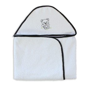 Toalha Bordada com Capuz para Bebê 100 Algodão - Panda