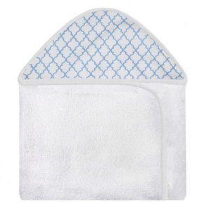 Toalha Estampada com Capuz para Bebê 100 Algodão - Zôo Azul